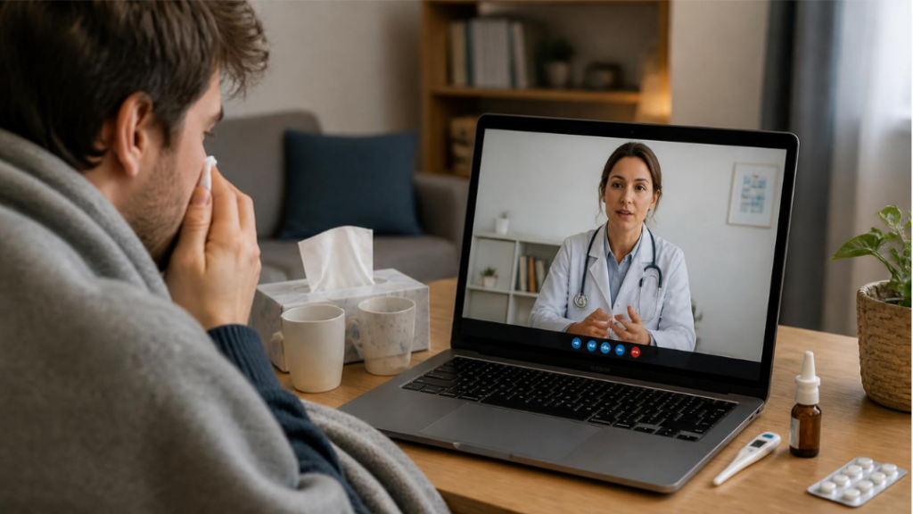 En hiver, la téléconsultation évite de se déplacer avec de la fièvre.